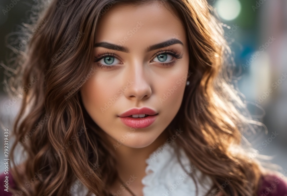 Fototapeta premium A Portrait Of Breathtakingly Gorgeous, Exotic, Beautiful Woman. 