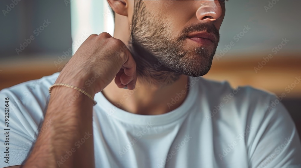 Obraz premium A Portrait Of A Man With A Mustache And Beard.