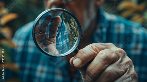 A magnifying glass on hand