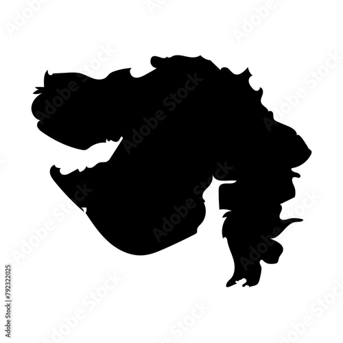 Vector illustration of Gujarat map on transparent background