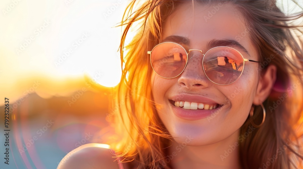A Portrait Of A Woman In Sunglasses.