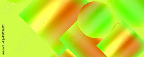 Vibrant colors of yellow, green, and orange create a lively pattern of circles and squares on a background. Capture the beauty of a terrestrial plant with macro photography