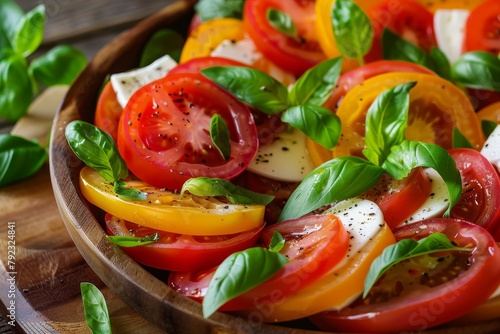 Fresh tomato basil mozzarella salad