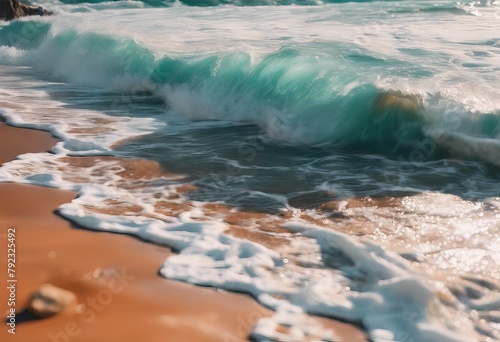 'beach ocean waves orange cliffs Turquoise rolling'