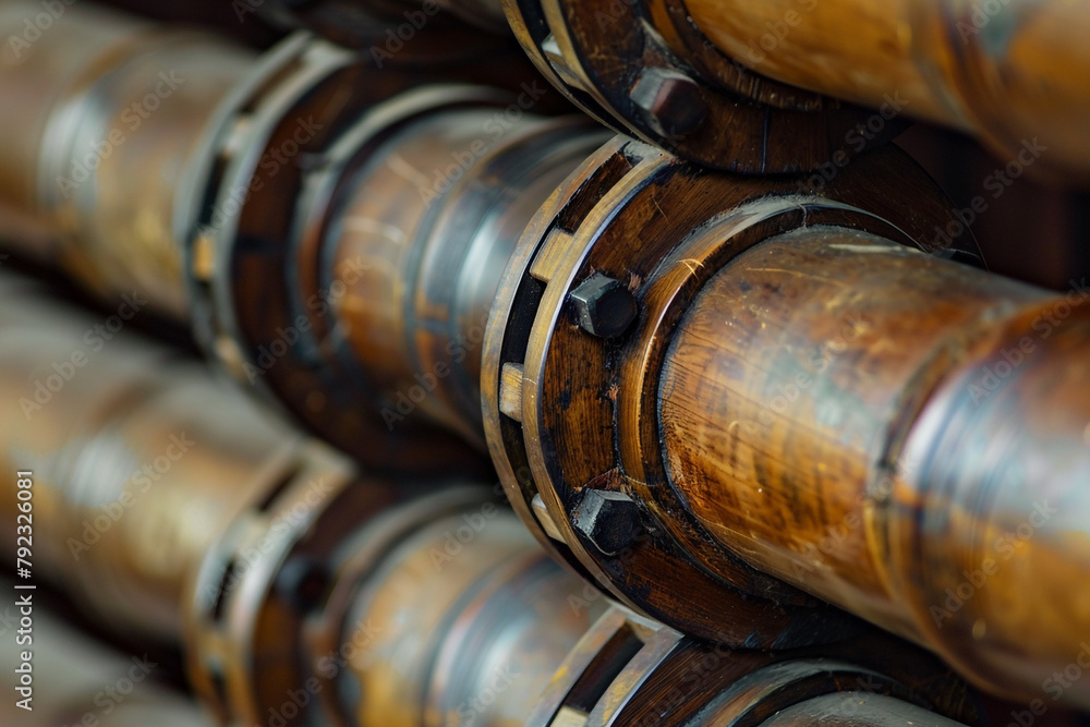 Close-up on the craftsmanship of pipe joints Close-up on the craftsmanship of pipe joints