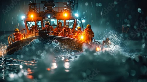 A marine rescue units are on duty to assist in the ocean. photo