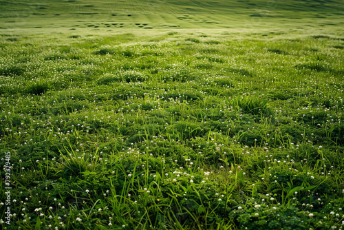 Clover fields stretching as far as the eye can see