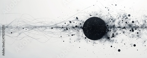 Monochromatic Abstract Network Concept Art.
