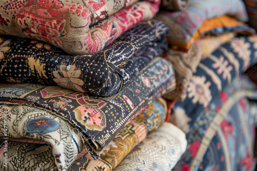 Collection of vintage textiles a rich tapestry of history