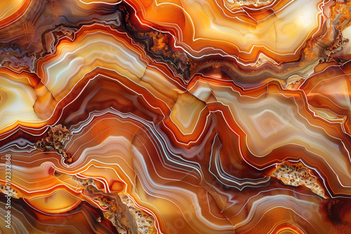 Burnt sienna alcohol ink waves resembling fine agate, in stunning high-definition