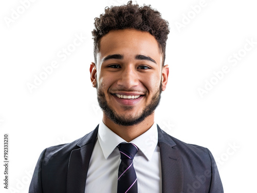 Portrait Photography of smile business man, half body from case to head, nation of england, isolate white background PNG