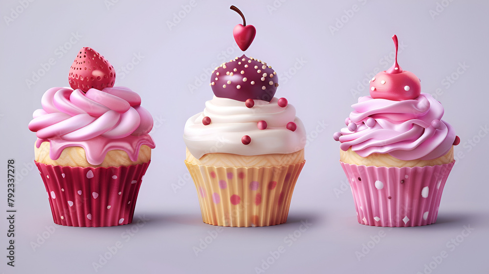 cupcake with cherry,generative ai