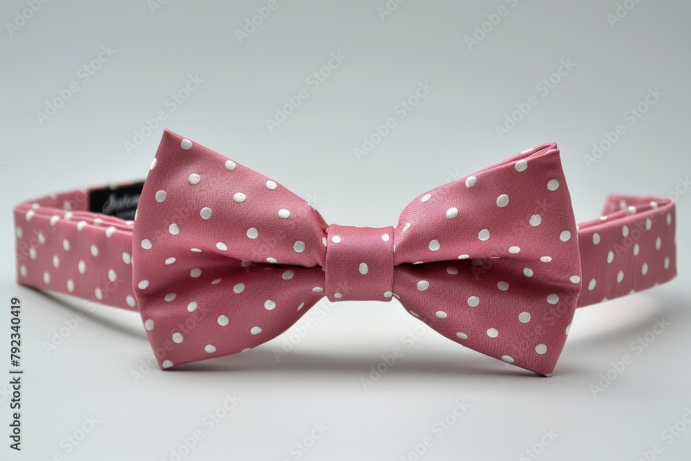Pink bow tie with white dots Pink bow tie with white dots