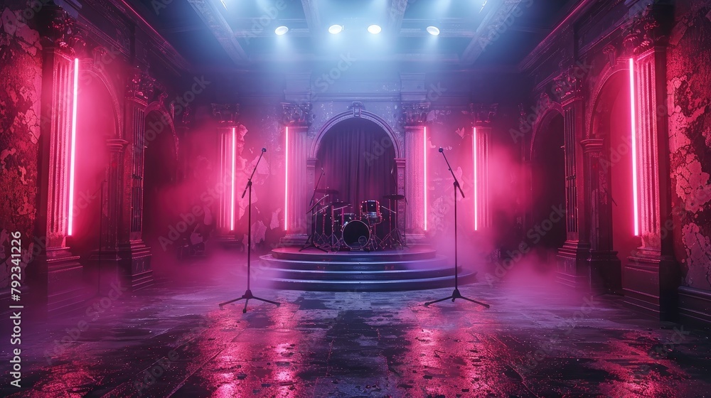 Neon backgrounds for music videos or live performances. stock photo