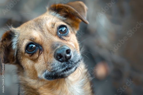 Portrait of a quirky haired dog