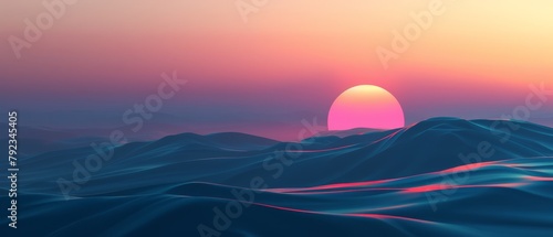 Smooth 3D minimalistic sunrise  abstract gradient  clean design
