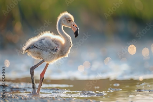Baby Flamingo in Wild photo