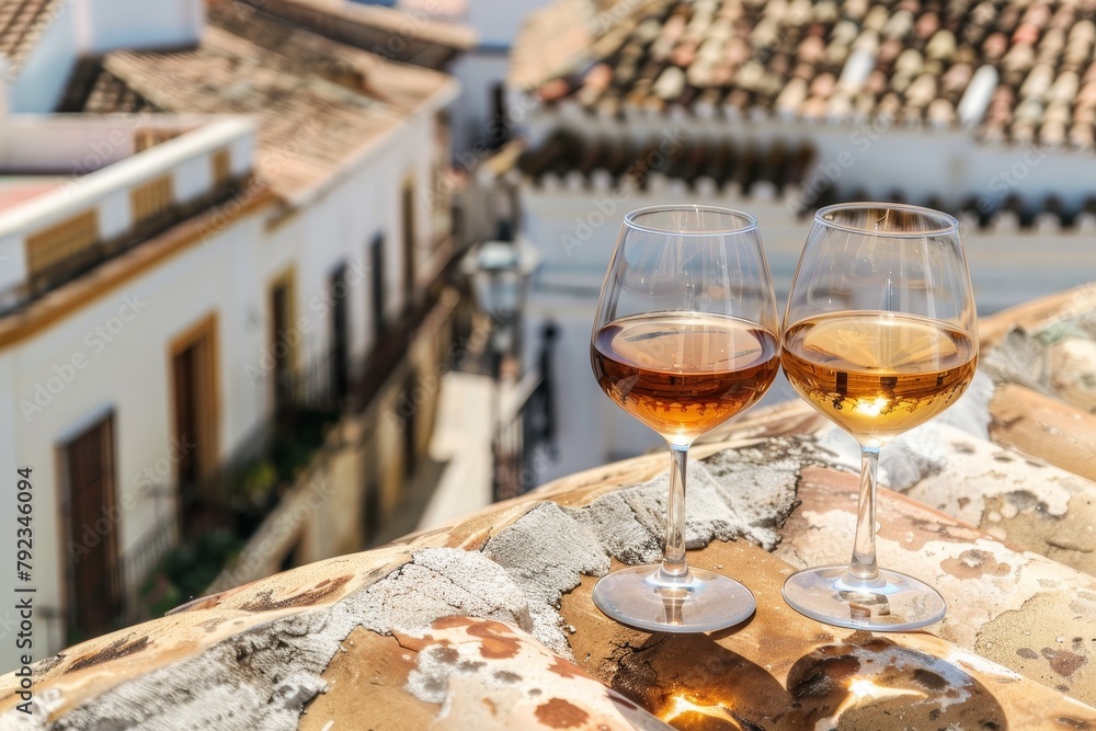 Savoring sweet and dry sherry in an old Andalusian town in Spain