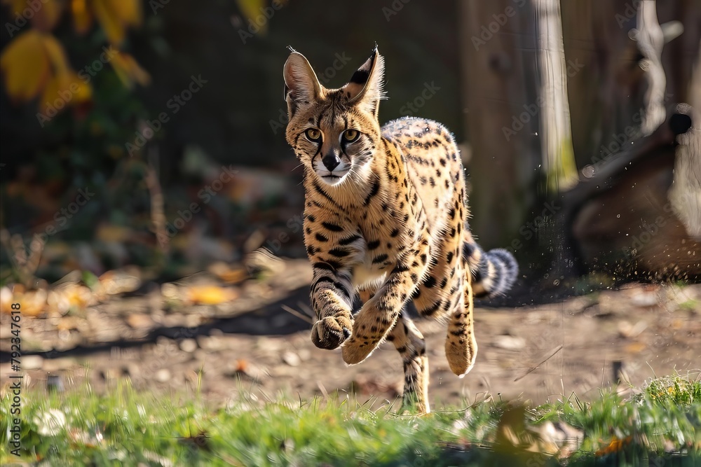 Serval Running on Wild Serval Running on Wild