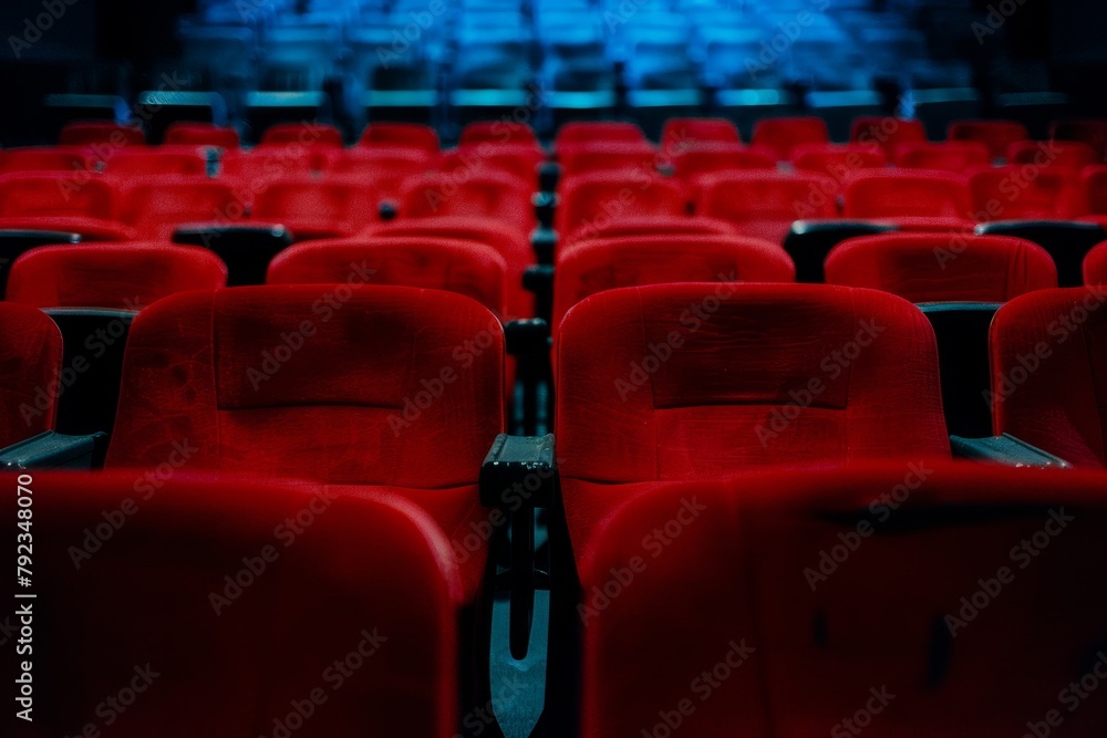 Spotlight on red chair in theater