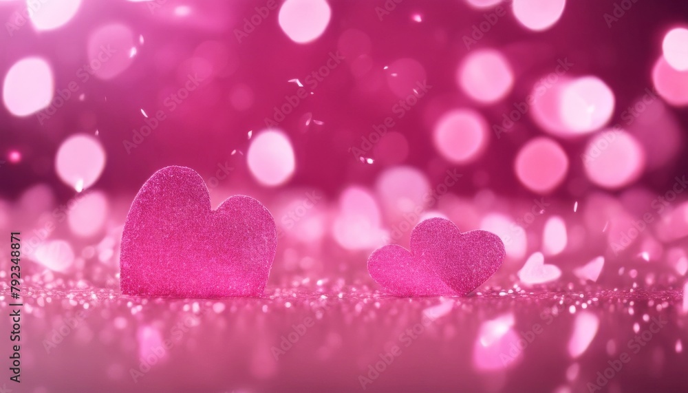 'pink confetti background romantic sparkling bokeh hearts Lovely love celebration nubes glistering copy space blurred marketing february holiday out of focus fes'