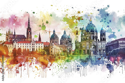 Cultural landmarks around the world celebrated in vivid watercolor 