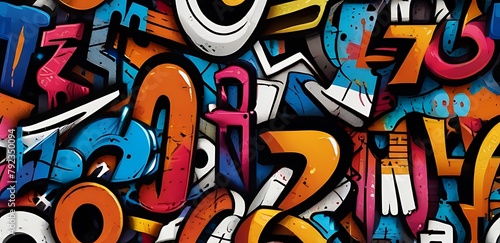 Colorful graffiti wallpaper texture as background illustration