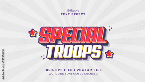 editable special troops text effect.typhography logo