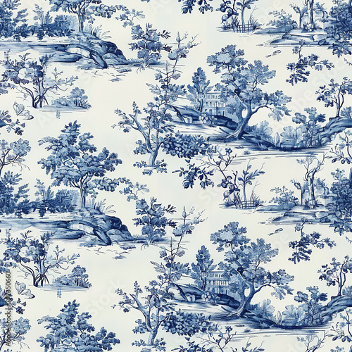 Toile Seamless Patterns Background