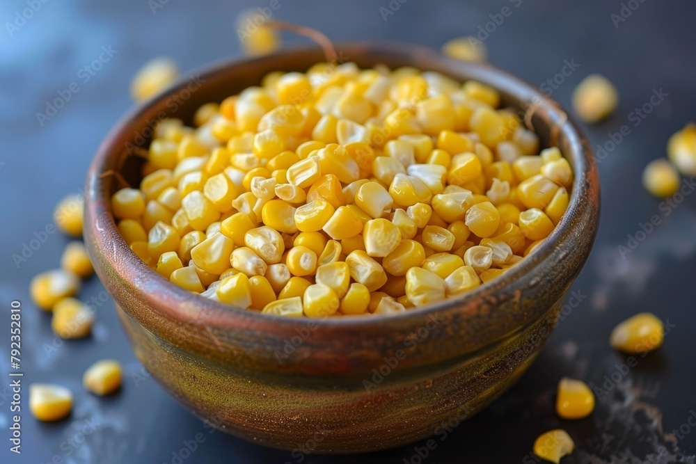 Homemade roasted sweet corn in a bowl Homemade roasted sweet corn in a bowl