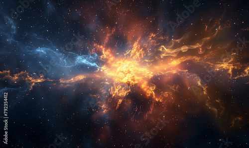 Beyond the Blue A Journey into the Heart of a Vibrant Nebula photo