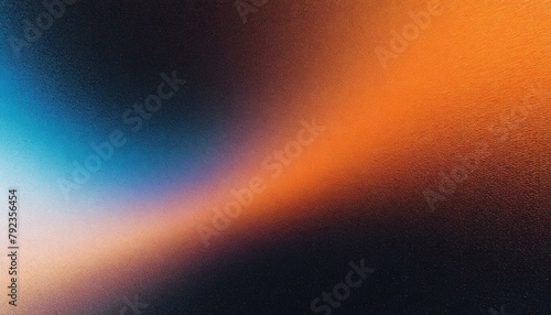 Abstract Design: Orange-Blue-Black-White Color Gradient with Grainy Texture