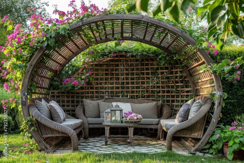 Photo of cozy garden seating area