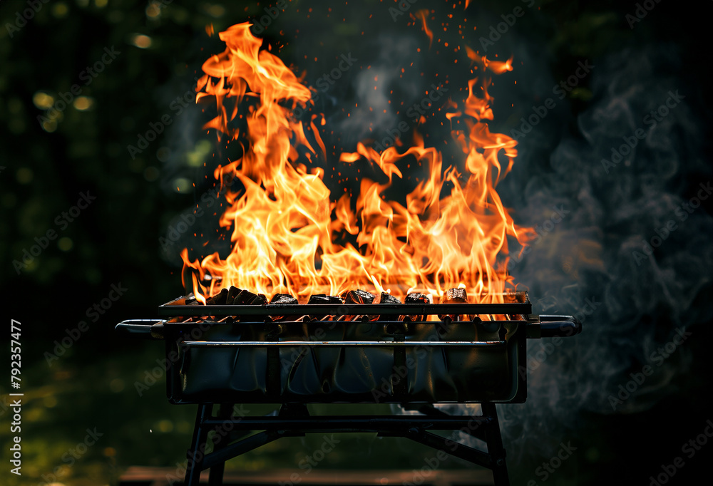 Obraz premium Summer Sizzle: Dynamic Fire Grill 