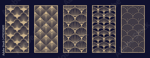 Abstract line art pattern. Laser cut with line design pattern. Design for wood carving, wall panel decor, metal cutting, wall arts, cover background, wallpaper and banner.