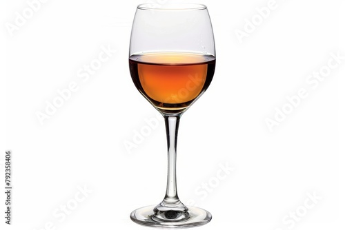 Sweet Italian passito wine in glass isolated on white background