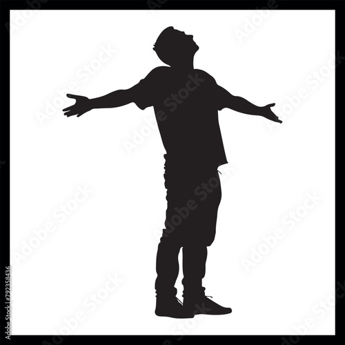 silhouette of an Actor in a dramatic pose clipart