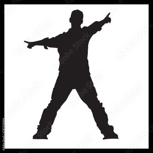 silhouette of an Actor in a dramatic pose clipart
