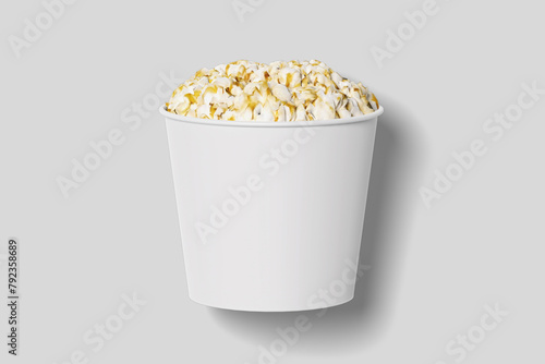 Realistic Pop Corn Bucket Illustration for Mockup. 3D Render. (ID: 792358689)