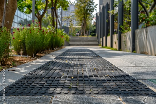 Textured path for the visually impaired to feel obstructions and navigate