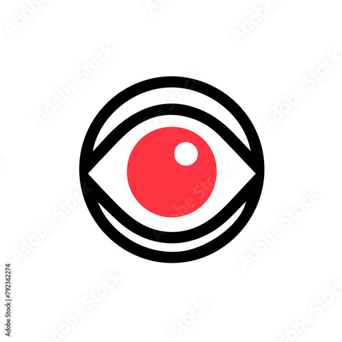 MInimalist Letter O Logo with an Eye at Its Center
