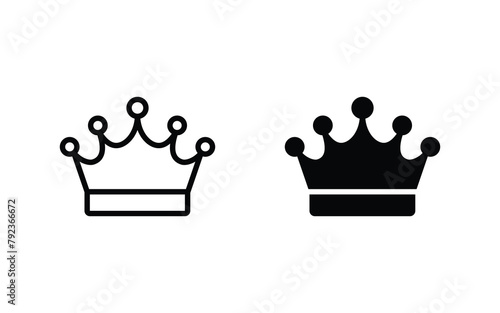 Crown icon set vector illustration for web, ui, and mobile apps