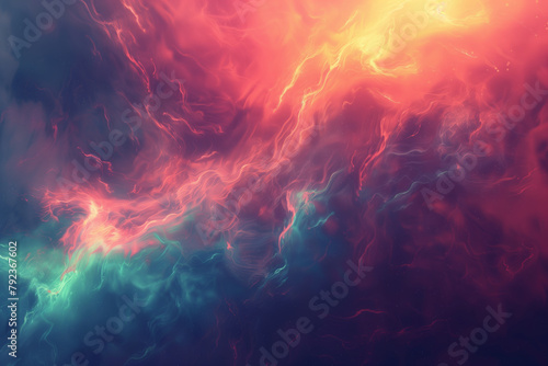 Colorful texture with surreal abundance of fiery clouds sci-fi futuristic illustration wallpaper background photo