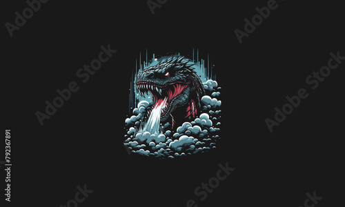 comodo dragon with flames vector artwork design