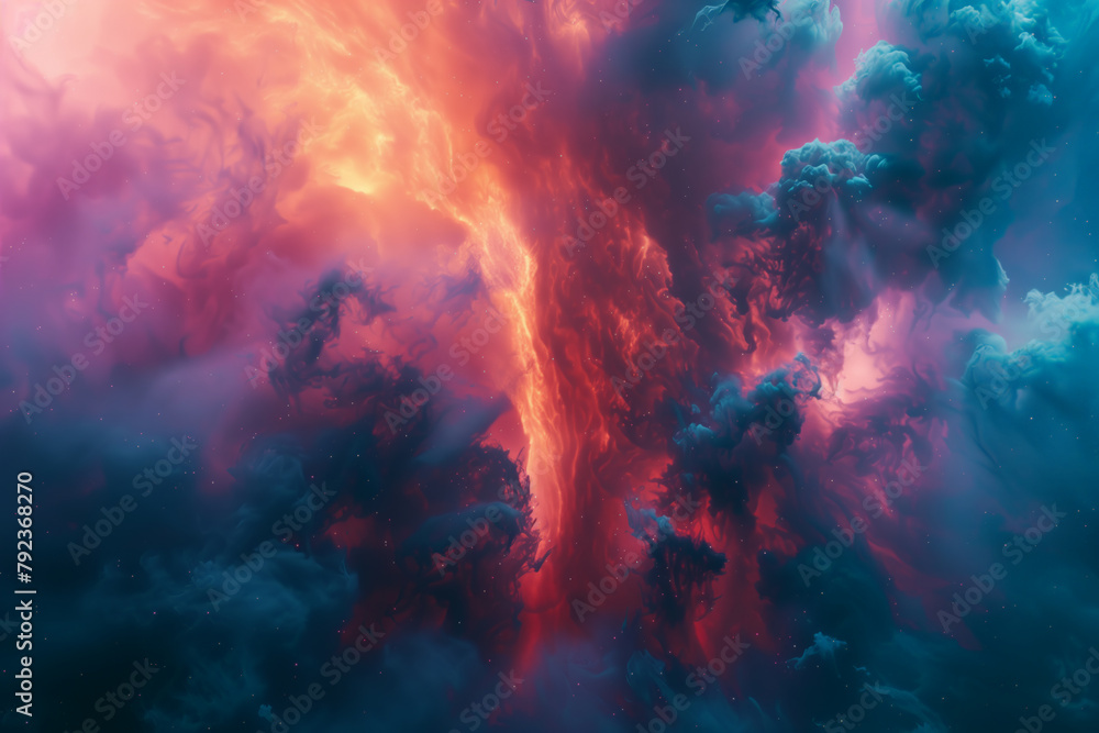 Colorful cloud formation filled with multiple clouds sci-fi futuristic illustration wallpaper background