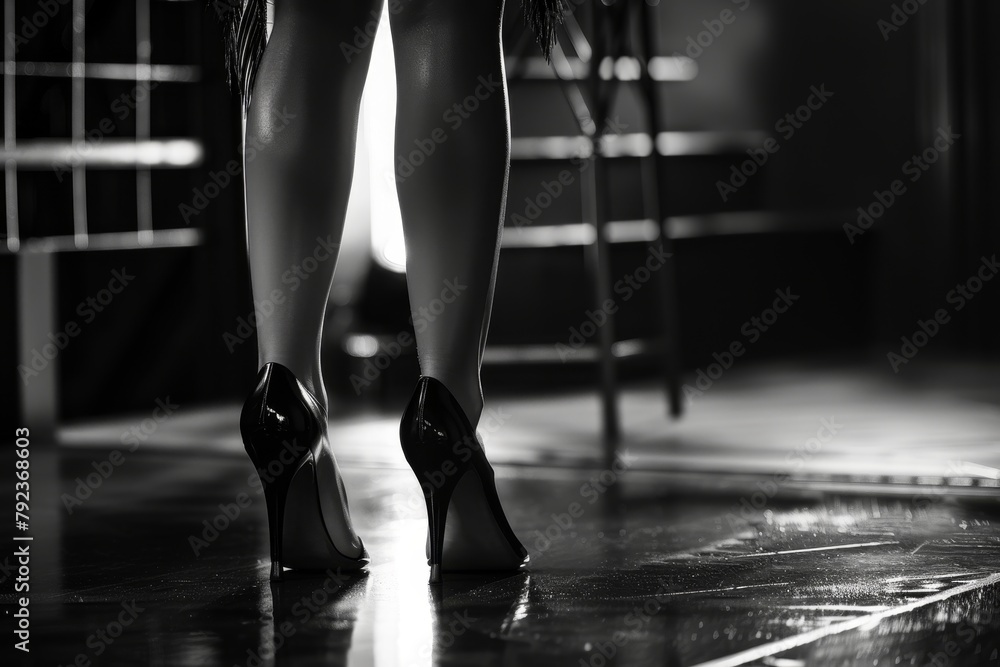 High heeled female legs isolated on white High heeled female legs isolated on white
