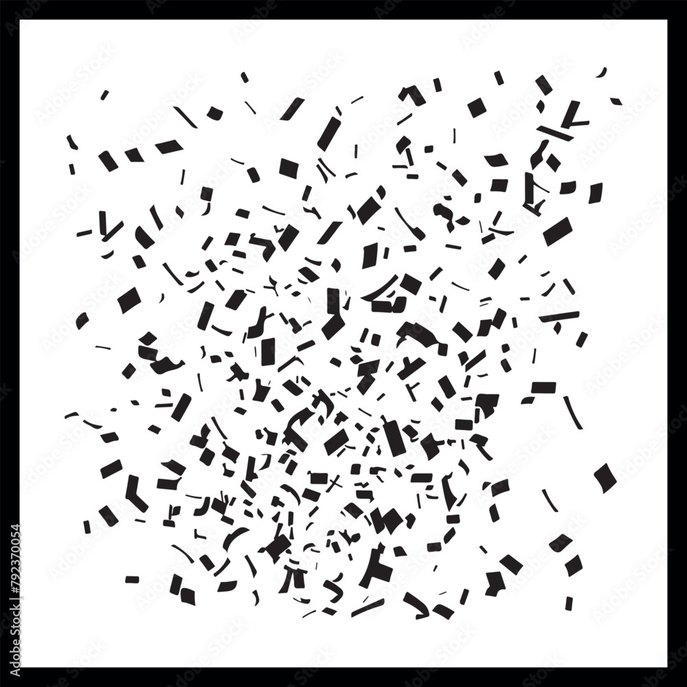 Black Silhouette of Birthday Celebration Confetti Black Silhouette of Birthday Celebration Confetti