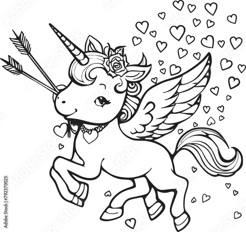 unicorn coloring page for kids