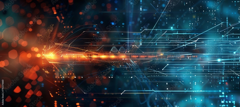 Obraz premium Digital background for tech, AI, data