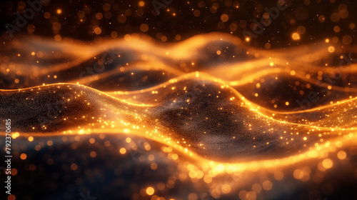 Elegant glittering golden wave background.